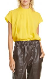 Tibi Esme Pleated Crepe Top at Nordstrom